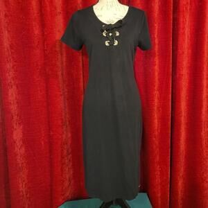 BUNDLE SALE!  CALVIN KLEIN Black Dress with Gold Metal Accents